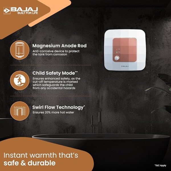 Bajaj Maestro 10 L Storage Water Heater For Home | 5 Star Rated Geyser For Bathroom & Kitchen - Image 3