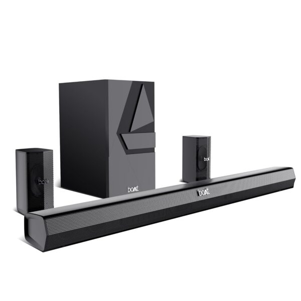 boAt Aavante Bar Azure Pro, 550 W Sound, 5.1CH with Wireless Rear Satellite Speakers, EQ Modes, BTv5.4,Multiple Ports, Master Remote, Bluetooth Sound Bar, Home Theatre Soundbar Speaker