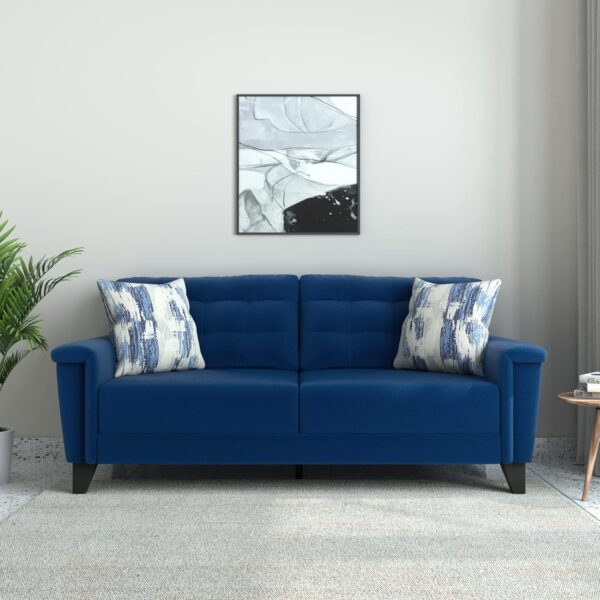 Solimo Salmour 3 Seater Sofa (Fabric, Royal Blue)