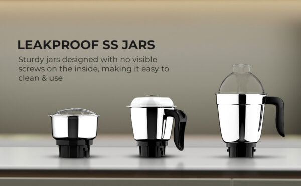 Butterfly Smart Mixer Grinder, 750W, 4 Jars (Grey) - Image 4