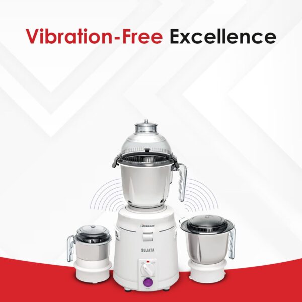 Sujata Dynamix 900 Watts Mixer Grinder | 22000 Rotations Per Min | 90 Minutes Continuous Running | 3 Versatile Jars 1500 ml, 1000 ml and 400 ml - Image 2