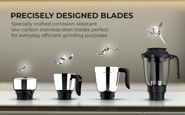 Butterfly Smart Mixer Grinder, 750W, 4 Jars (Grey) - Image 3